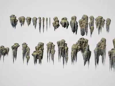 27 Low poly Cave Stalactites 250208 Free 3D model