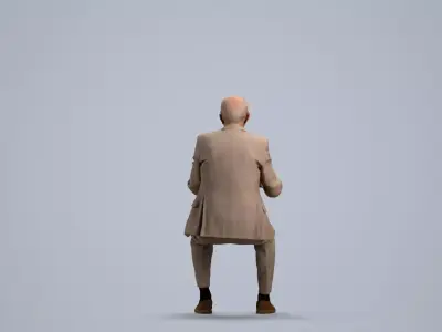 00140Pascal010 - Senior Caucasian man sitting in car 3D model