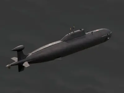 Akula Class Submarine Low-poly 3D model