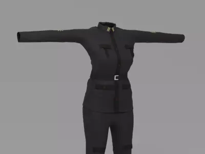 WW2 Soldier Woman Uniform Low-poly 3D model