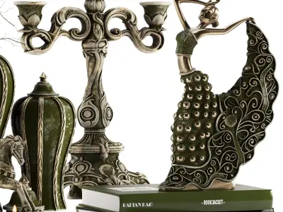Classic Decorative Vintage Decor Set 3D model