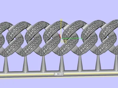 Unique Hexagon Shape Cuban Chain Cad File 3D print model