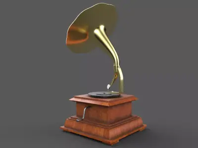 Gramophone Low-poly 3D model