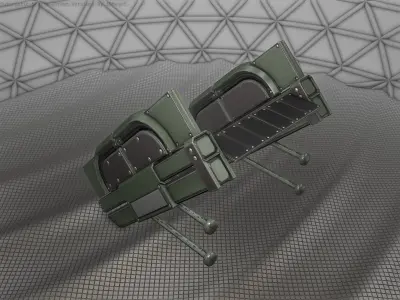 Sci-Fi Stairs - 21 - Green Version Low-poly 3D model