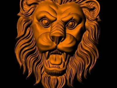 Antique New lion face  south Indian   rhino matrix  3D print model