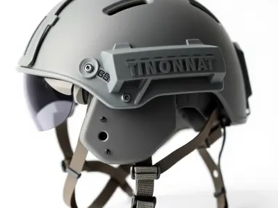 Tactical Helmet D Model Pack with Visor and Strap Low-poly 3D model