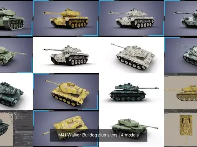 M41 Walker Bulldog plus skins 3D Model Pack