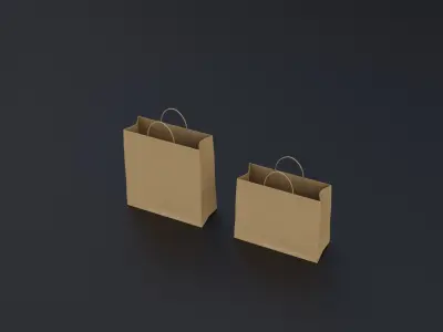 Paper Bag Low-poly 3D model