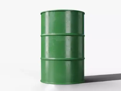 Steel Barrel - Green - Clean 3D model