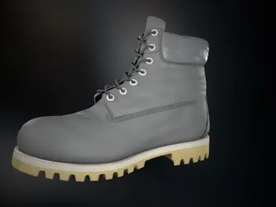 Gray Timberland Boots Low-poly 3D model