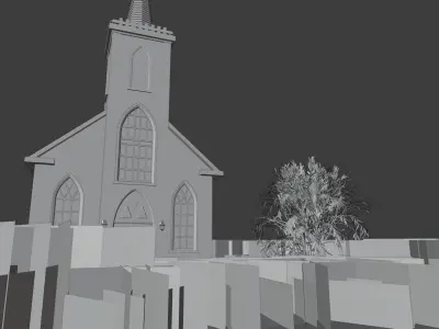 Saint Teresa of Avila Church Low-poly 3D model