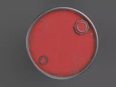 Oil Barrel Low-poly 3D model 14