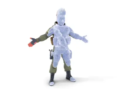 Military Mohawk Warrior Rigged and Animated Character Model Low-poly 3D model