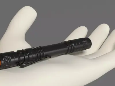 Compact tactical LED flashlight high detail PBR model Low-poly 3D model