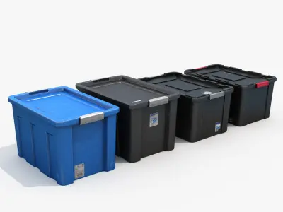 Storage plastic bins 3D model