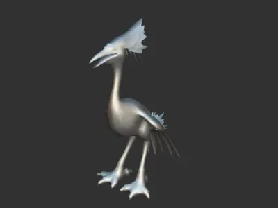 Alien Water Bird Animal Low-poly 3D model