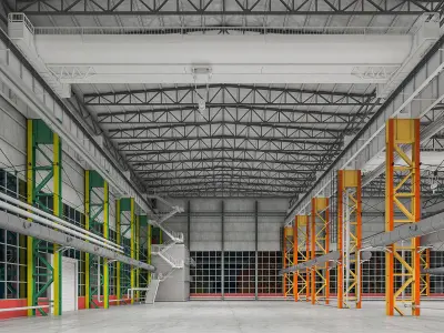 Industrial Interiors 2 Pack Low-poly 3D model