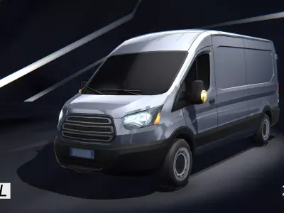 Gridlock - Van Commercial - PBR Game ready courier vehicle Low-poly 3D model