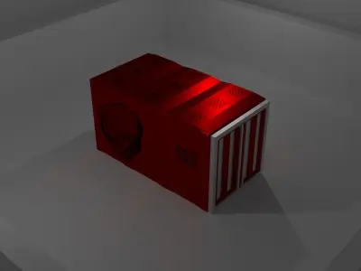 Container Red Low-poly 3D model