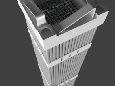 Nuclear fuel rod bundle 3D model