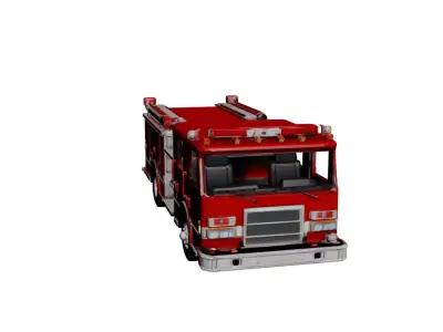 Small Town Fire Truck Compact Community Emergency Vehicle 3D model