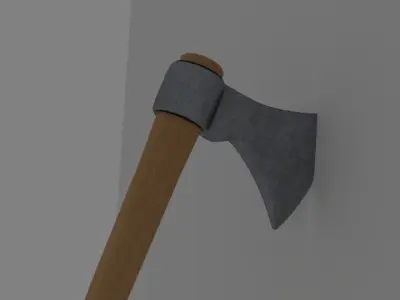 3d Axe with wooden handle Low-poly 3D model