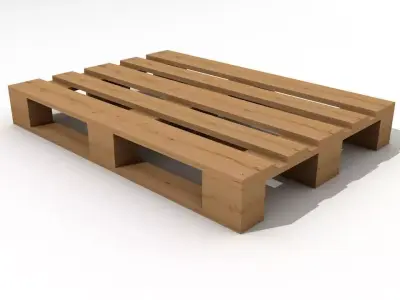 WOODEN INDUSTRIAL PALLET 3D model