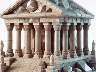 Low-Poly Ancient Temple 3D model