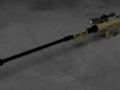 Lowpoly Guns rifle Low-poly 3D model