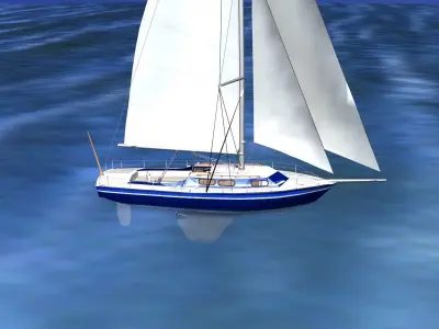 30 Foot Sailboat V07 3D model