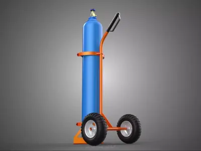 PORTABLE GAS BOTTLE CYLINDER TANK HAND TROLLEY TRUCK DOLLY CART 3D model