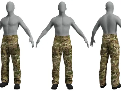 VKPO 3 Russian Army Combat Pants - Marvelous Designer 3D model