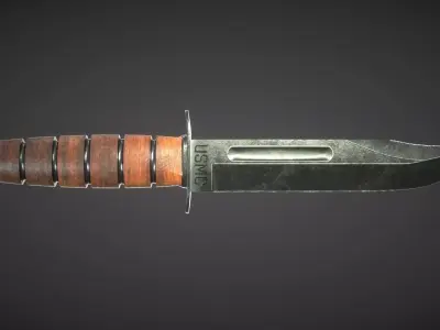 USMC Ka-Bar Knife Low-poly 3D model