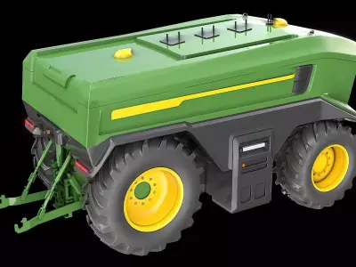 Electric Autonomous Tractor Low-poly 3D model