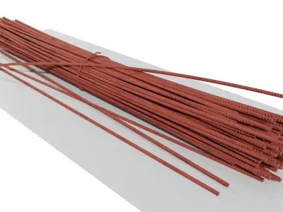 Rusty Concrete Reinforcing Bar 3D model