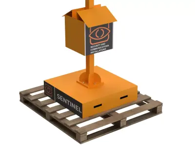 Surveillance System Pole with CCTV and Solar 3D model by Bird-fix