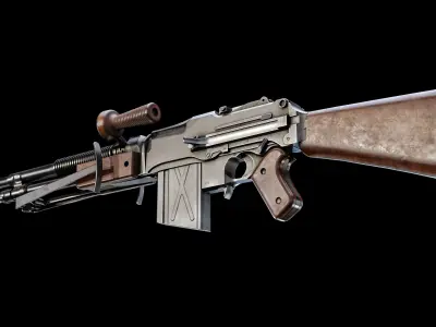 FN Model-D world war ii rifle Low-poly 3D model