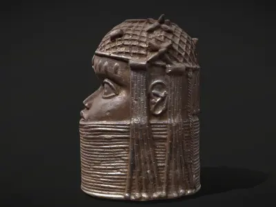 Uhunmwu Elao Bronze cast Low-poly 3D model