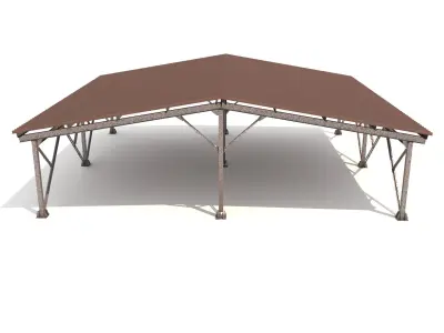 Hangar industrial construction 3D model purchase