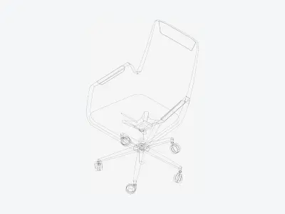 Chair - Contemporary - Cordia Plus - Low - Swivel - Castors Low-poly 3D model
