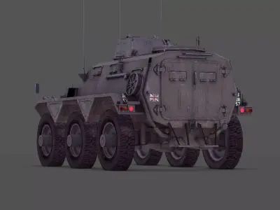  FV603 Saracen Armored Personnel Carrier British Army Cold War Low-poly 3D model