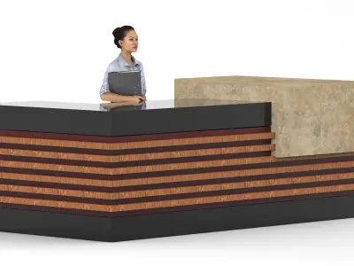 Reception desk 3D model purchase