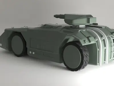Aliens APC M577 Armored Personnel Carrier renderable Low-poly 3D model