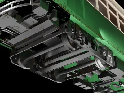 Japanese retro train 3D model