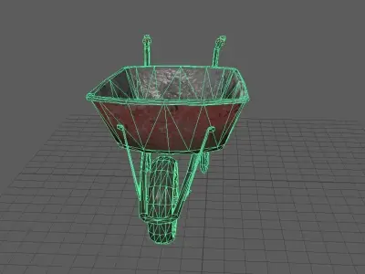 Wheel Barrow Free low-poly 3D model