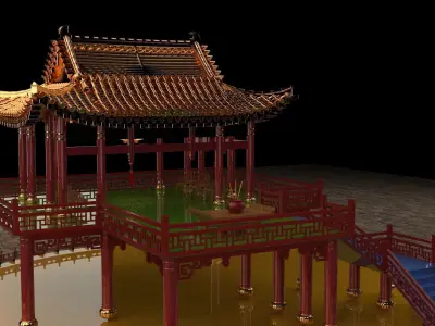 Chinese ancient house 3D model 15