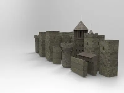 Castle constructor Low-poly 3D model