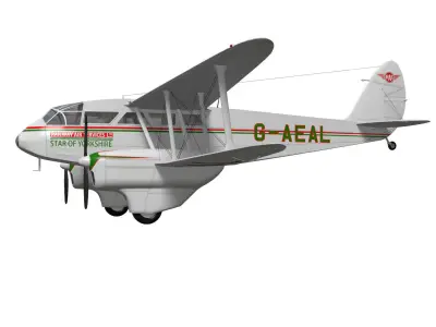 de Havilland DH89 Dragon Rapide 3D model purchase