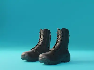Low Poly Military boot Free low-poly 3D model