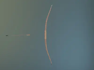 Low-poly Long Bow Low-poly 3D model